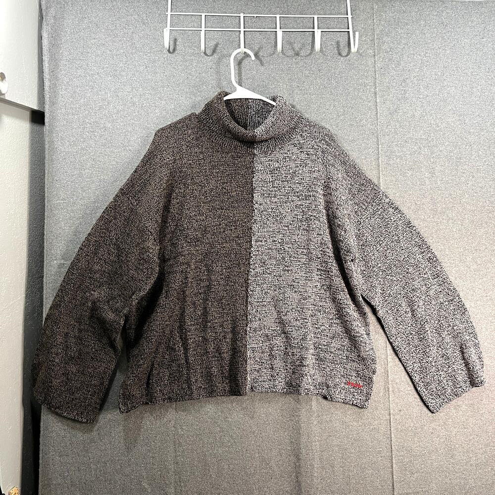 Peace Love World Two Tone Sweater Brown Size M Walnut Knitted Pullover